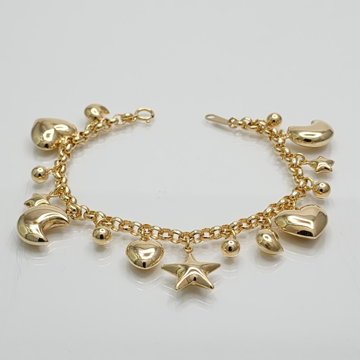 k18gold heart monaca bracelet,7.52g,17cm プロモーション - www 